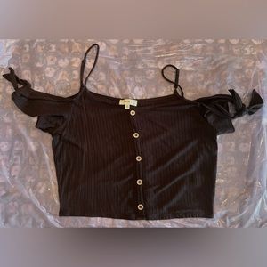 Black off shoulder crop top